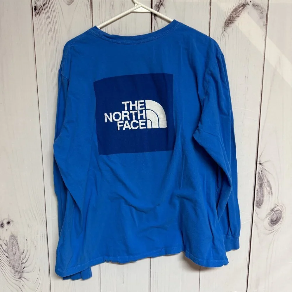 The North Face Long Sleeve Box Logo Tee‎ XL Blue GUC